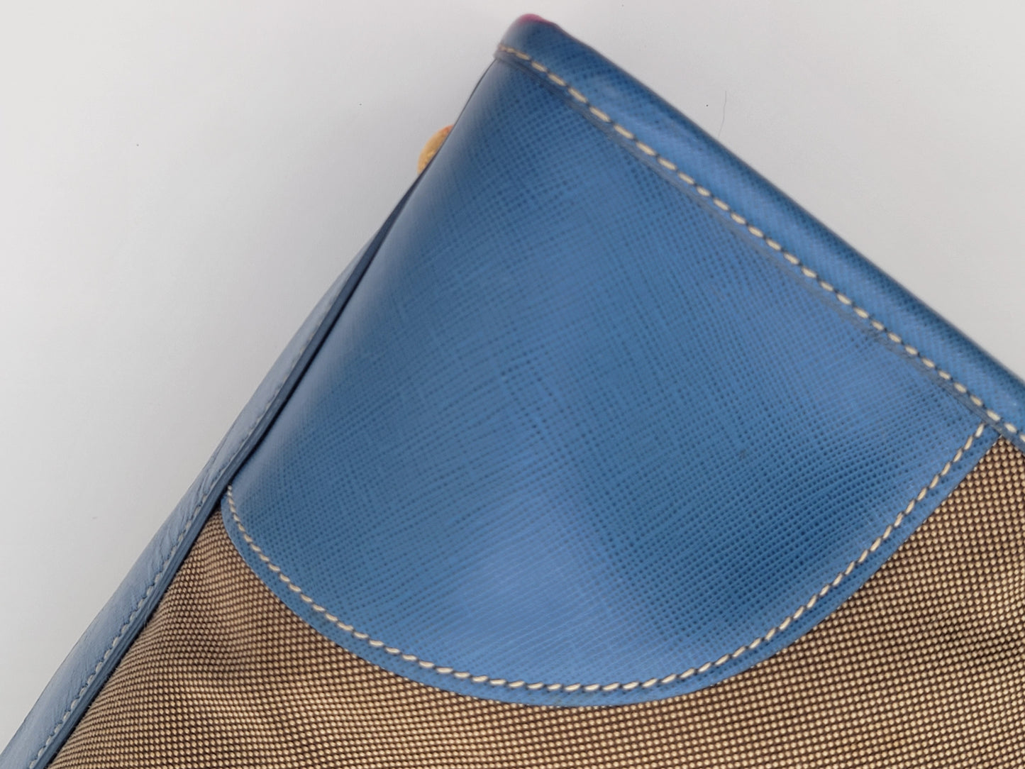 Prada Saffiano Trimmed Canvas Canapa Tote