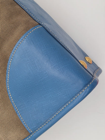 Prada Saffiano Trimmed Canvas Canapa Tote