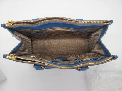 Prada Saffiano Trimmed Canvas Canapa Tote