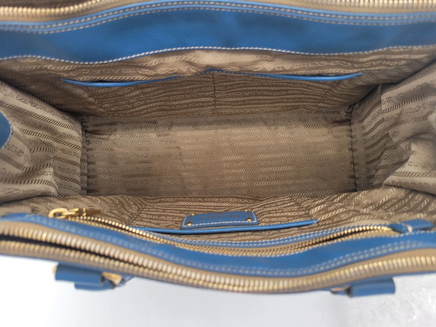 Prada Saffiano Trimmed Canvas Canapa Tote
