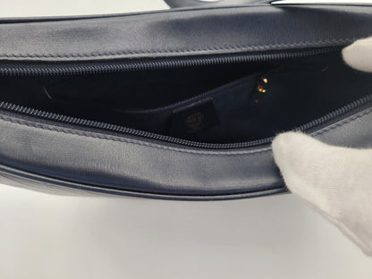 1985 Vintage Gucci Navy Leather Hobo Bag — Crest Stamp