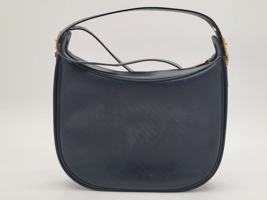 1985 Vintage Gucci Navy Leather Hobo Bag — Crest Stamp