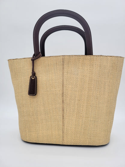 Vintage Chanel Raffia Top Handle Tote