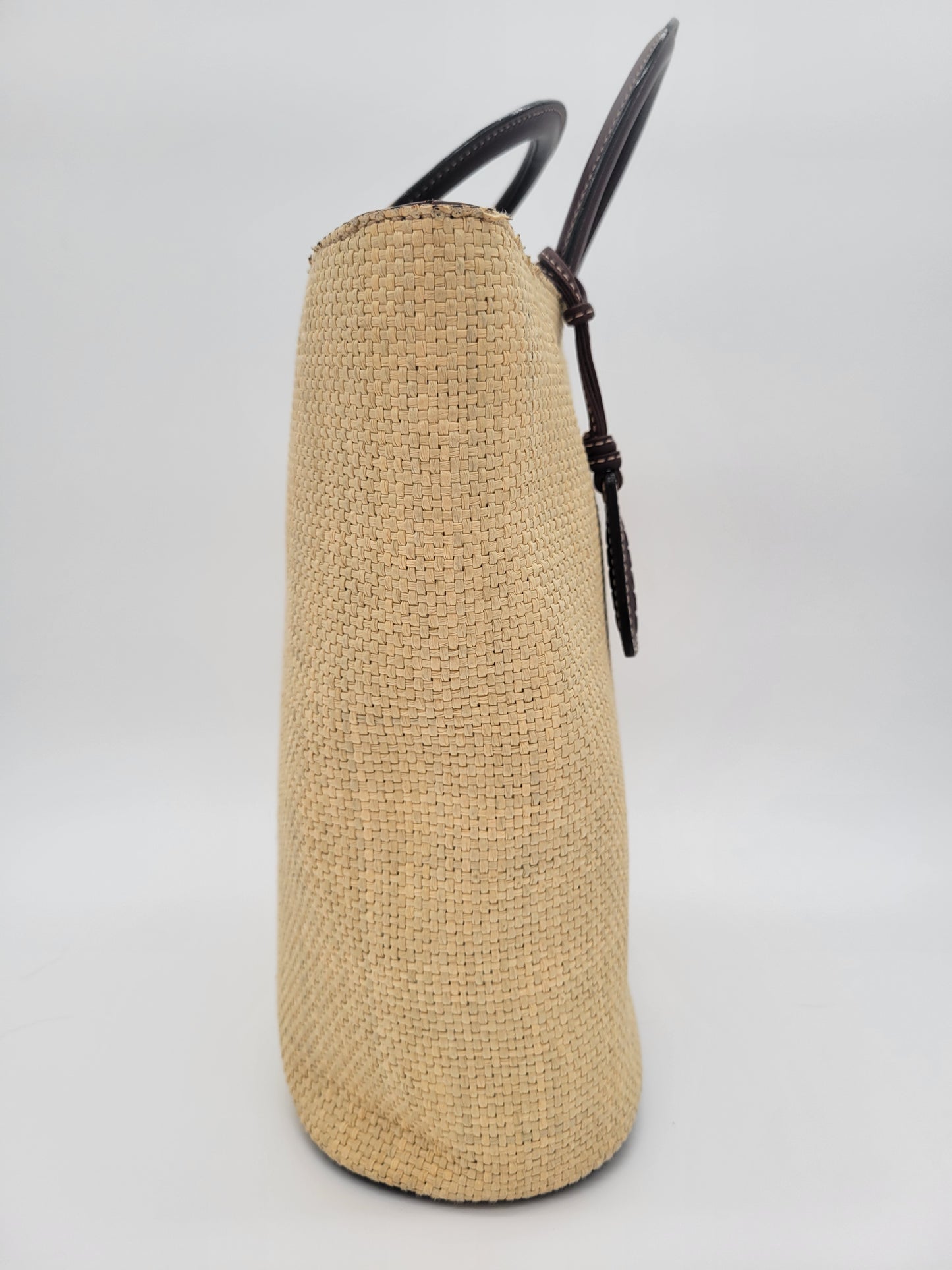 Vintage Chanel Raffia Top Handle Tote