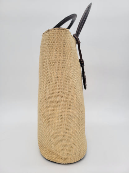 Vintage Chanel Raffia Top Handle Tote