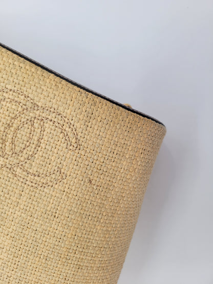 Vintage Chanel Raffia Top Handle Tote