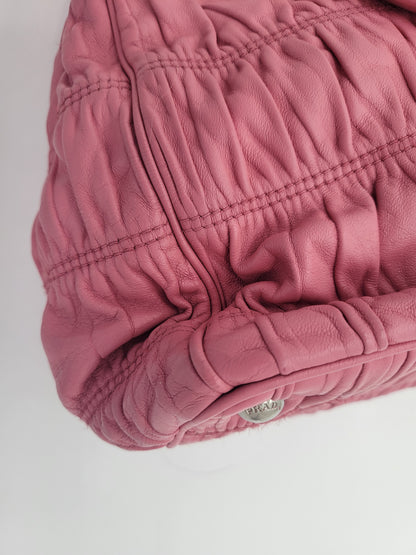 Prada Pink Nappa Gaufre Leather Tote Bag