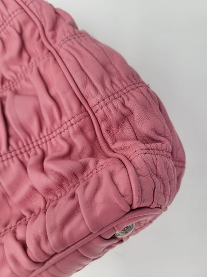 Prada Pink Nappa Gaufre Leather Tote Bag