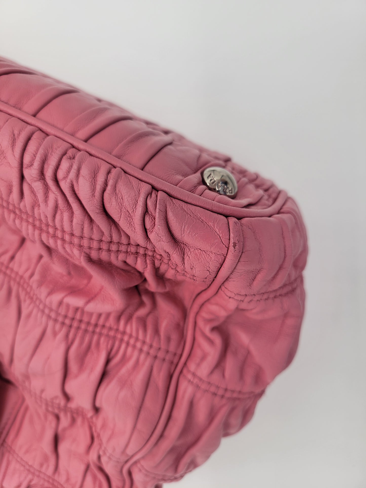 Prada Pink Nappa Gaufre Leather Tote Bag