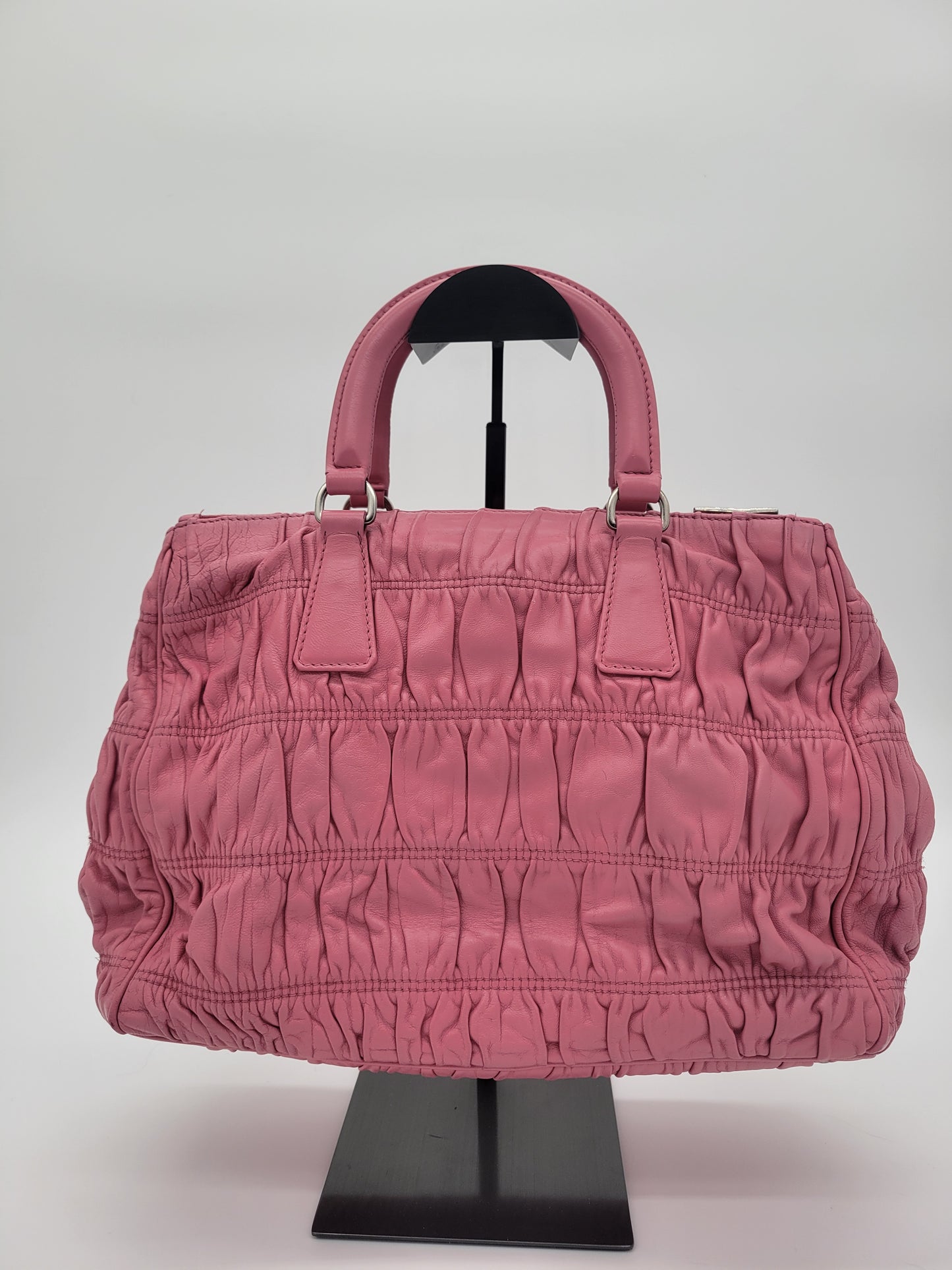 Prada Pink Nappa Gaufre Leather Tote Bag