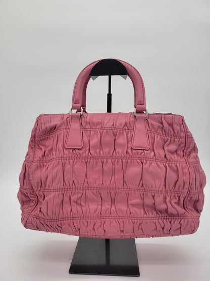 Prada Pink Nappa Gaufre Leather Tote Bag