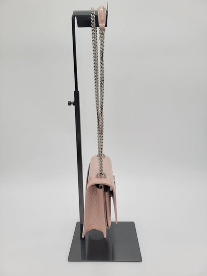 Saint Laurent Sunset Bag in Powder Pink Crocodile-Embossed Leather