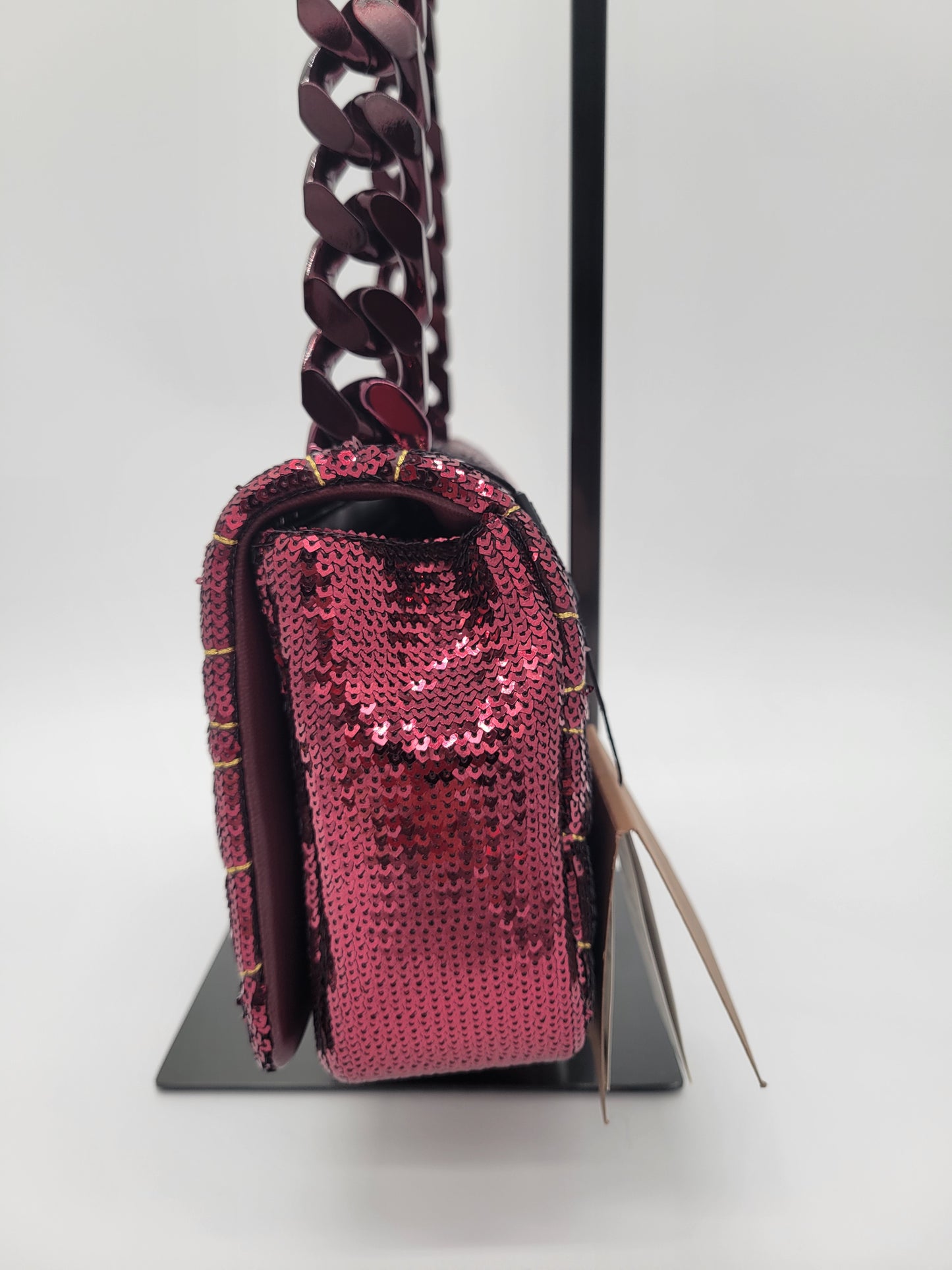 NWT Burberry Small Lola Quilted Sequin Chain Shoulder Bag in Burgundy: Limited Edition