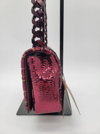 NWT Burberry Small Lola Quilted Sequin Chain Shoulder Bag in Burgundy: Limited Edition