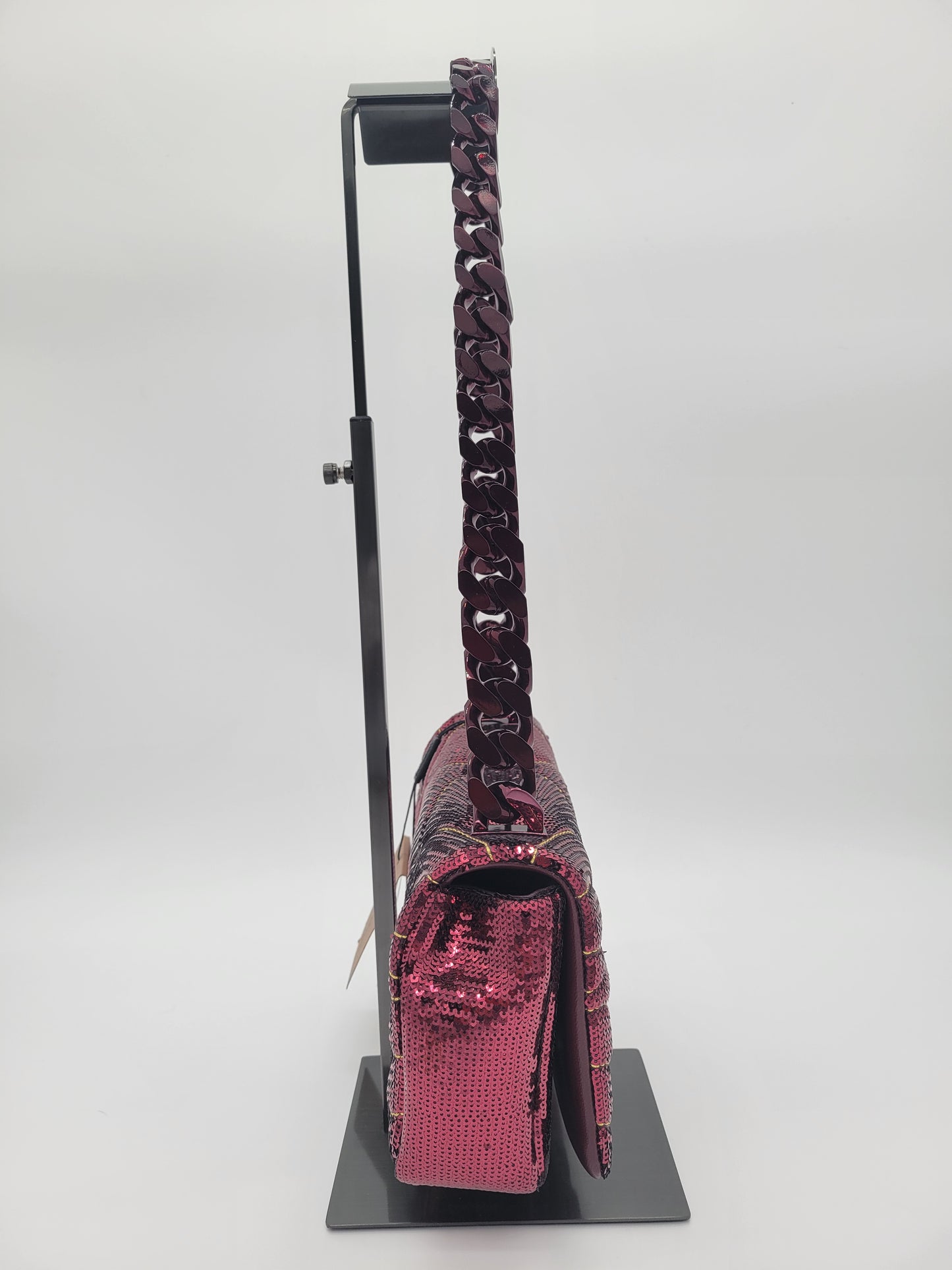 NWT Burberry Small Lola Quilted Sequin Chain Shoulder Bag in Burgundy: Limited Edition