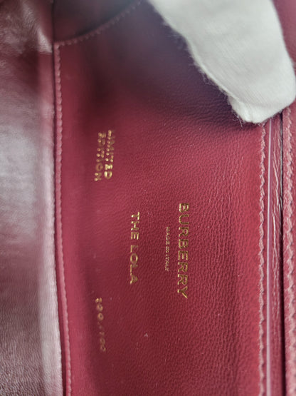 NWT Burberry Small Lola Quilted Sequin Chain Shoulder Bag in Burgundy: Limited Edition