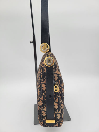 Christian Dior Vintage Oblique Canvas Dome Shoulder Bag