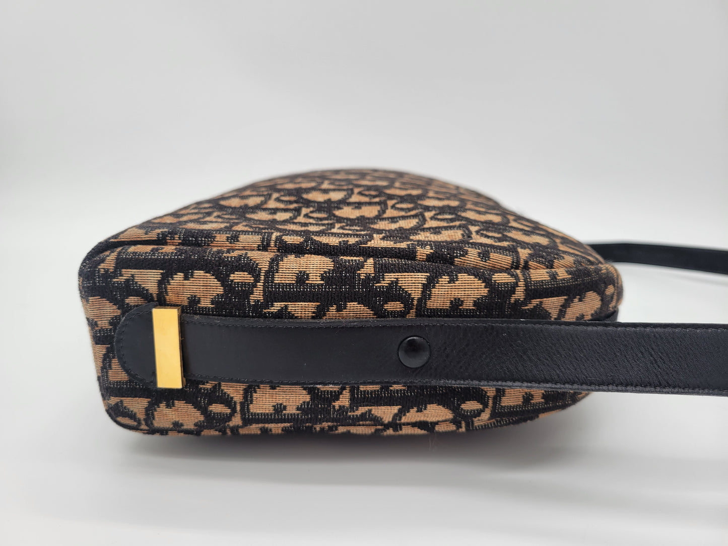 Christian Dior Vintage Oblique Canvas Dome Shoulder Bag