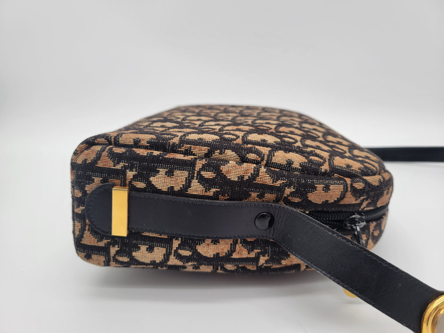 Christian Dior Vintage Oblique Canvas Dome Shoulder Bag