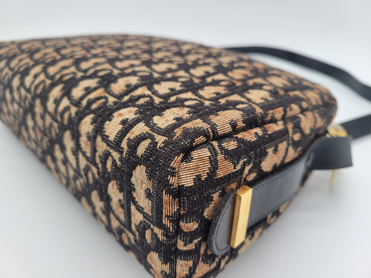 Christian Dior Vintage Oblique Canvas Dome Shoulder Bag