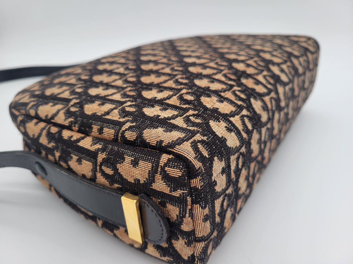Christian Dior Vintage Oblique Canvas Dome Shoulder Bag