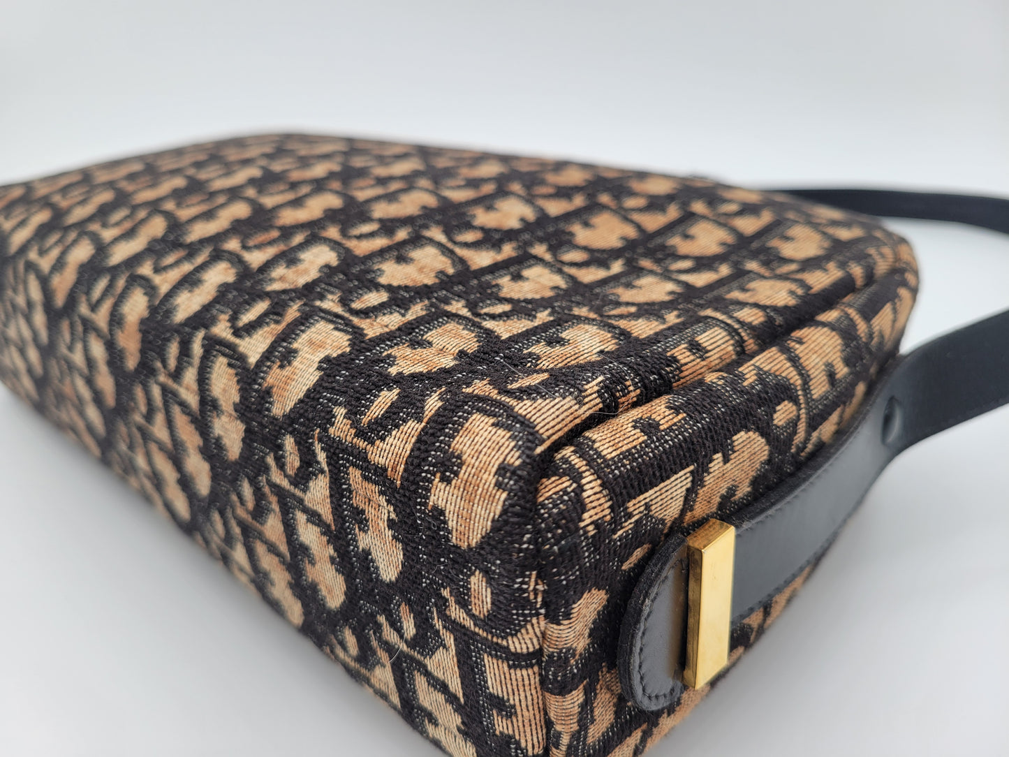 Christian Dior Vintage Oblique Canvas Dome Shoulder Bag