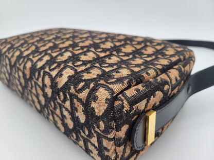 Christian Dior Vintage Oblique Canvas Dome Shoulder Bag