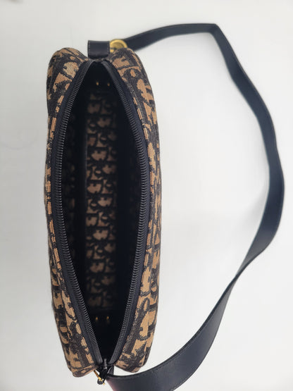Christian Dior Vintage Oblique Canvas Dome Shoulder Bag