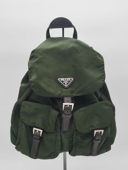Prada Tessuto Vela Nylon Backpack — Army Green · Y2K Era