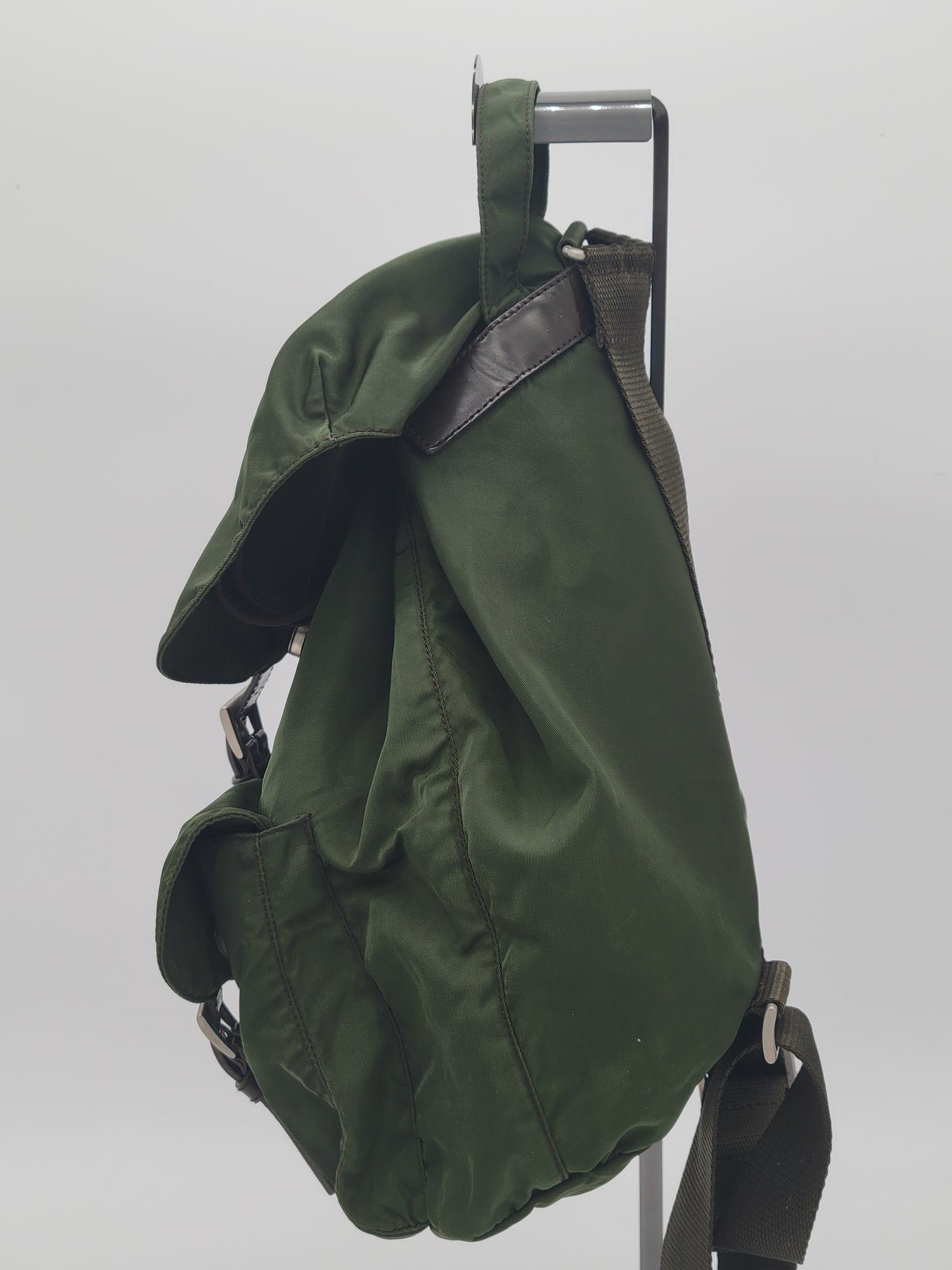 Prada Tessuto Vela Nylon Backpack — Army Green · Y2K Era