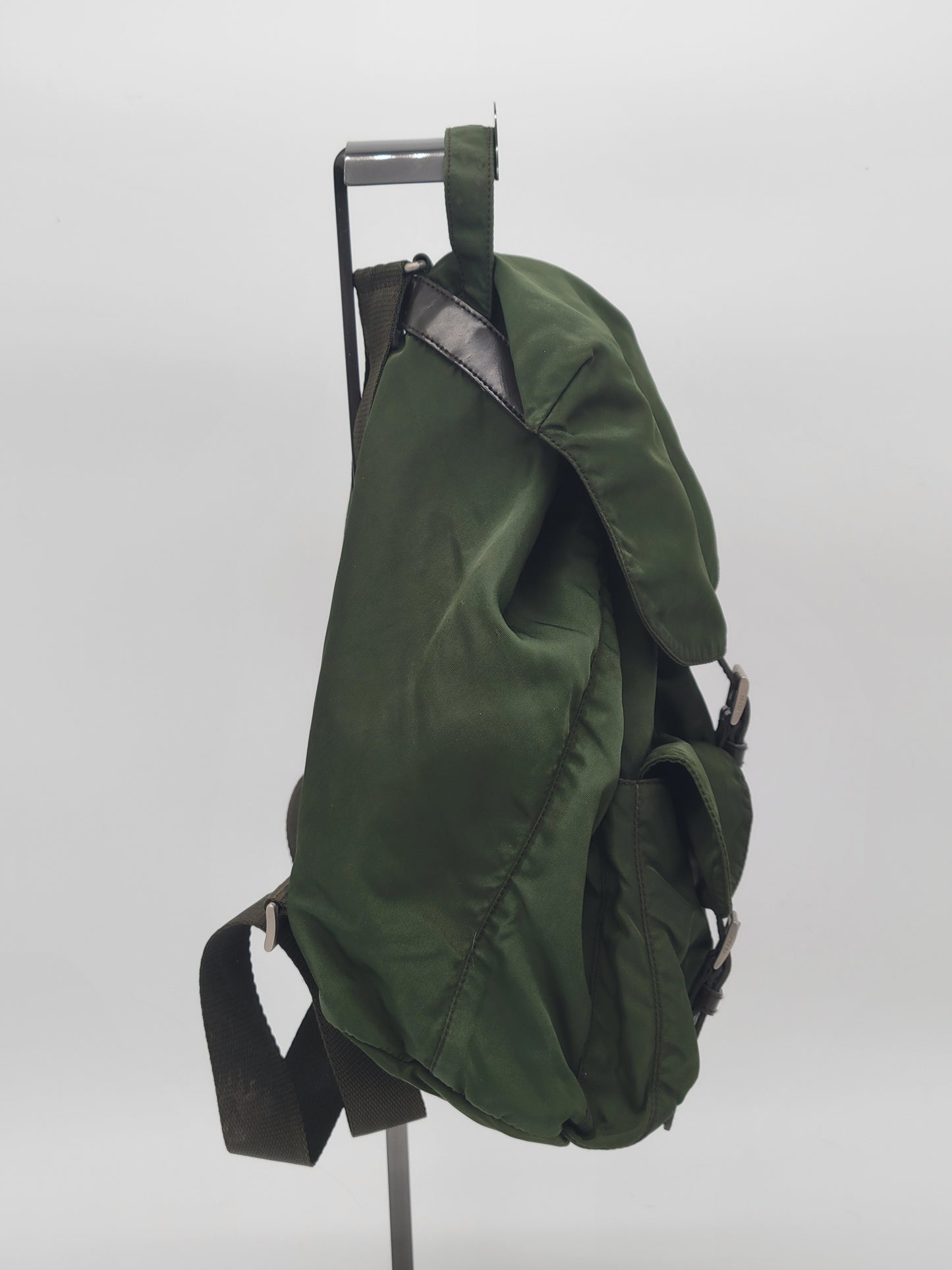 Prada Tessuto Vela Nylon Backpack — Army Green · Y2K Era