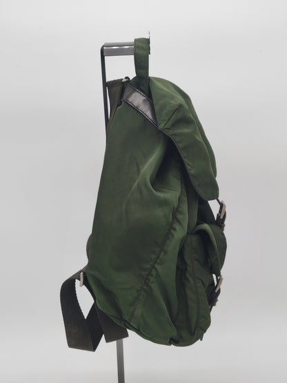 Prada Tessuto Vela Nylon Backpack — Army Green · Y2K Era