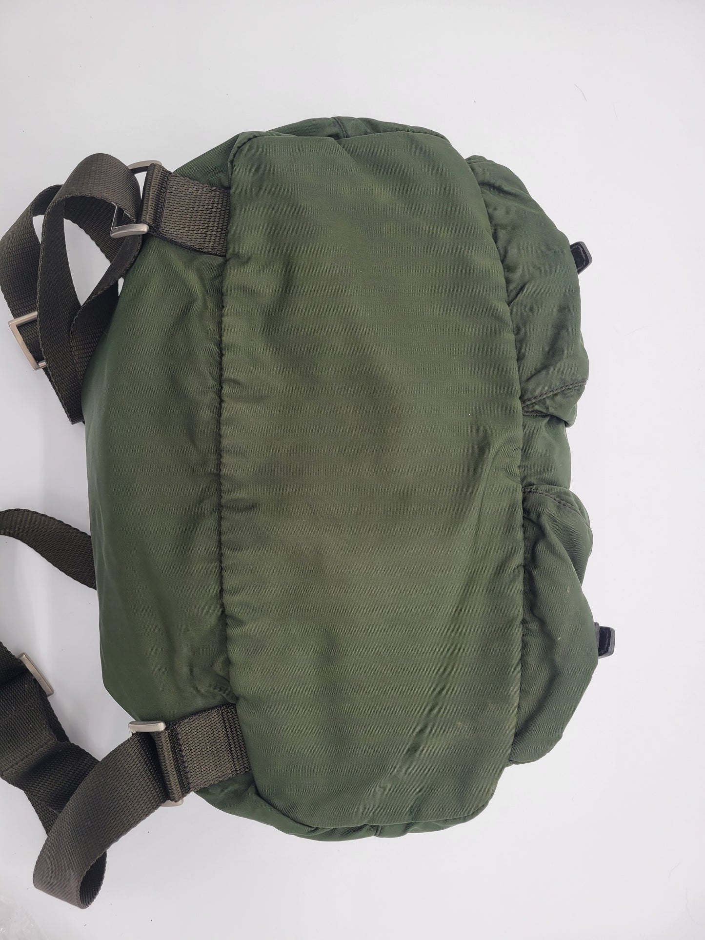 Prada Tessuto Vela Nylon Backpack — Army Green · Y2K Era