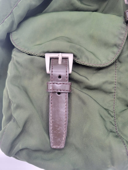 Prada Tessuto Vela Nylon Backpack — Army Green · Y2K Era
