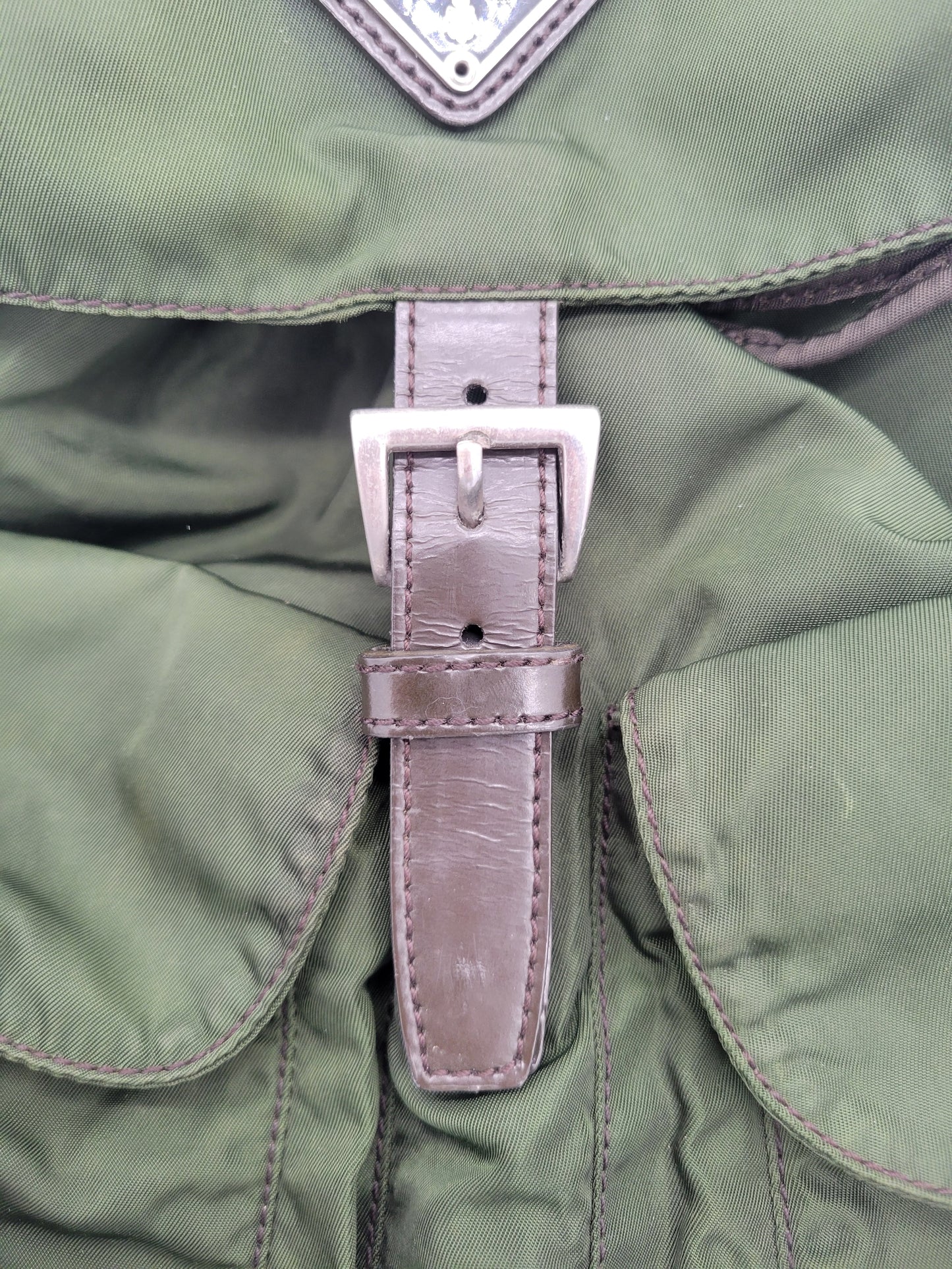Prada Tessuto Vela Nylon Backpack — Army Green · Y2K Era
