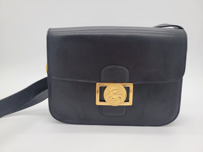 Vintage Céline Globe Logo Box Bag · Black Box Calf · Late 1980s–Early 1990s