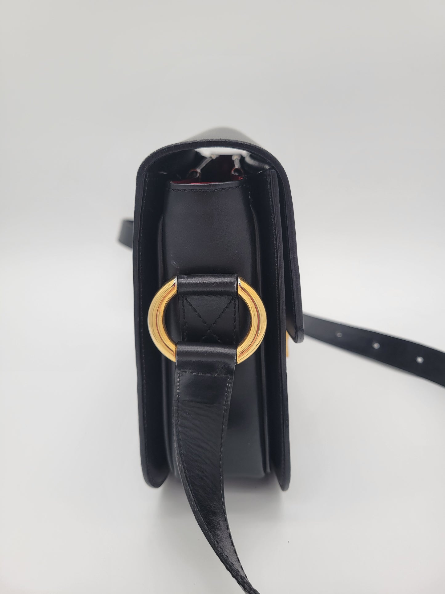 Vintage Céline Globe Logo Box Bag · Black Box Calf · Late 1980s–Early 1990s