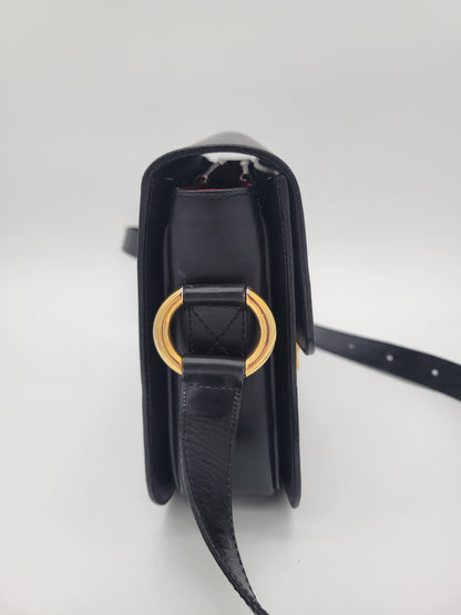 Vintage Céline Globe Logo Box Bag · Black Box Calf · Late 1980s–Early 1990s