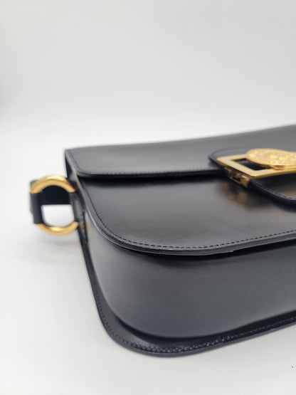 Vintage Céline Globe Logo Box Bag · Black Box Calf · Late 1980s–Early 1990s