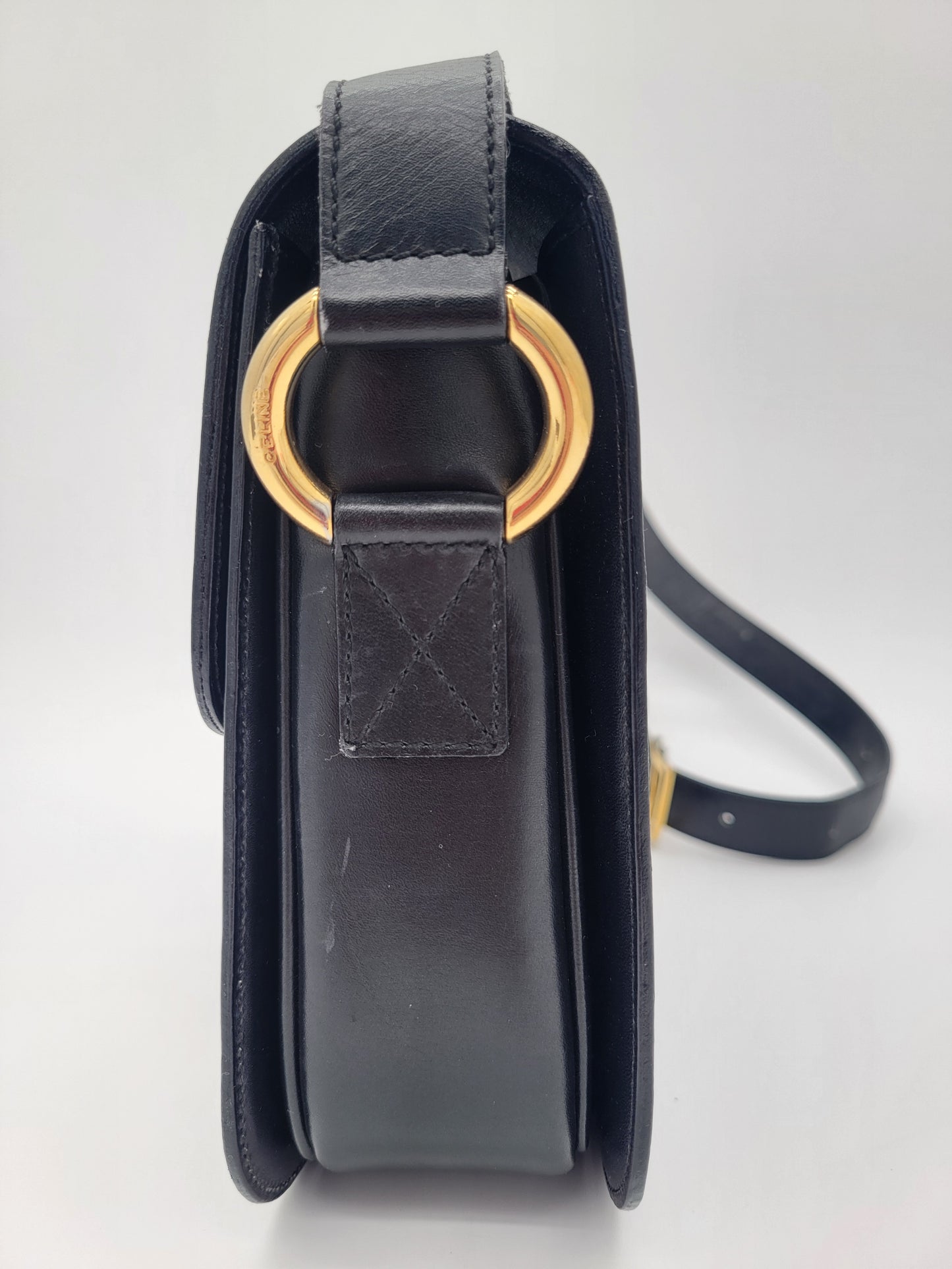 Vintage Céline Globe Logo Box Bag · Black Box Calf · Late 1980s–Early 1990s