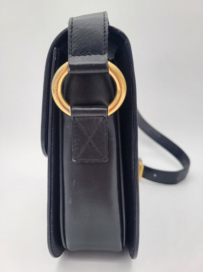 Vintage Céline Globe Logo Box Bag · Black Box Calf · Late 1980s–Early 1990s