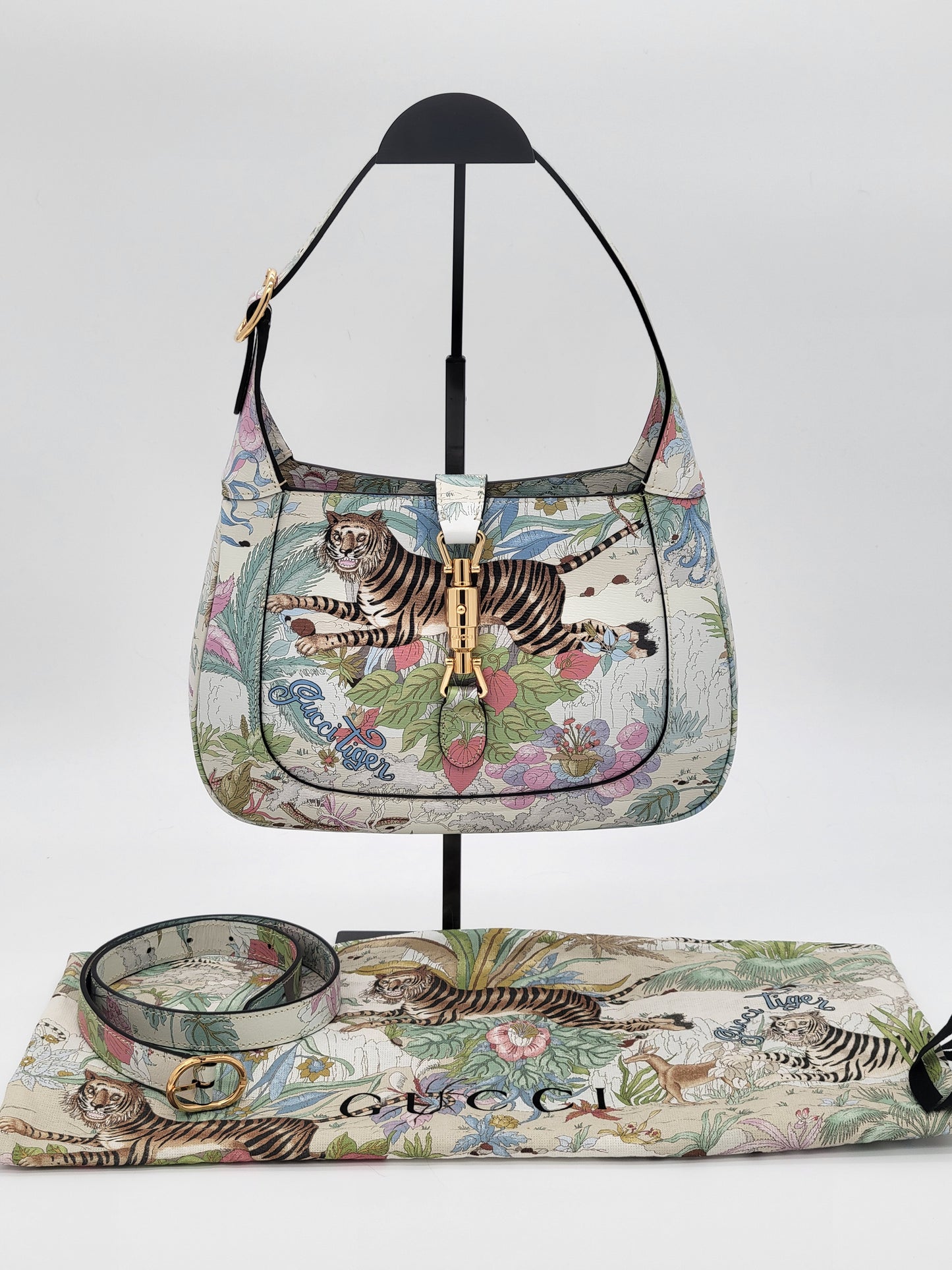 Gucci Tiger Savannah Jackie 1961 Small Hobo · Chalky White Multicolor