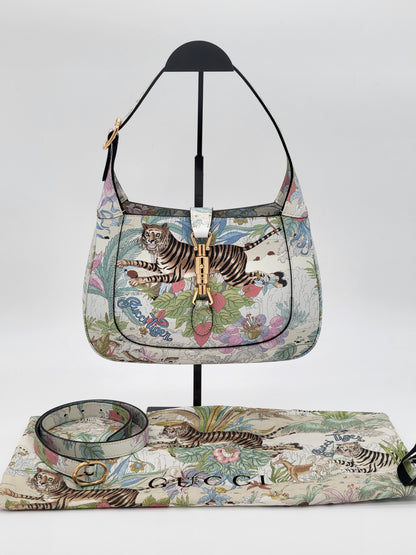 Gucci Tiger Savannah Jackie 1961 Small Hobo · Chalky White Multicolor