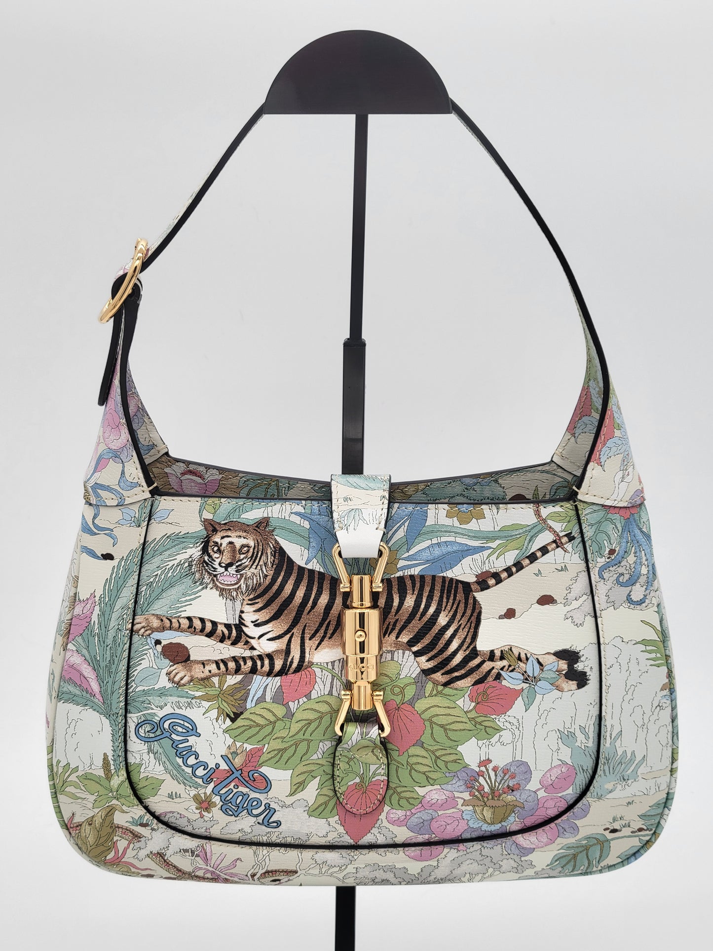 Gucci Tiger Savannah Jackie 1961 Small Hobo · Chalky White Multicolor