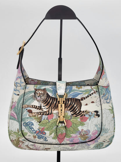 Gucci Tiger Savannah Jackie 1961 Small Hobo · Chalky White Multicolor