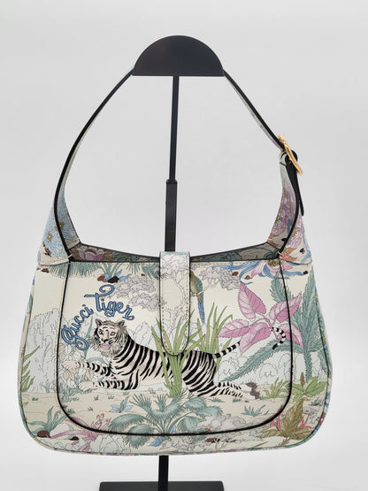 Gucci Tiger Savannah Jackie 1961 Small Hobo · Chalky White Multicolor