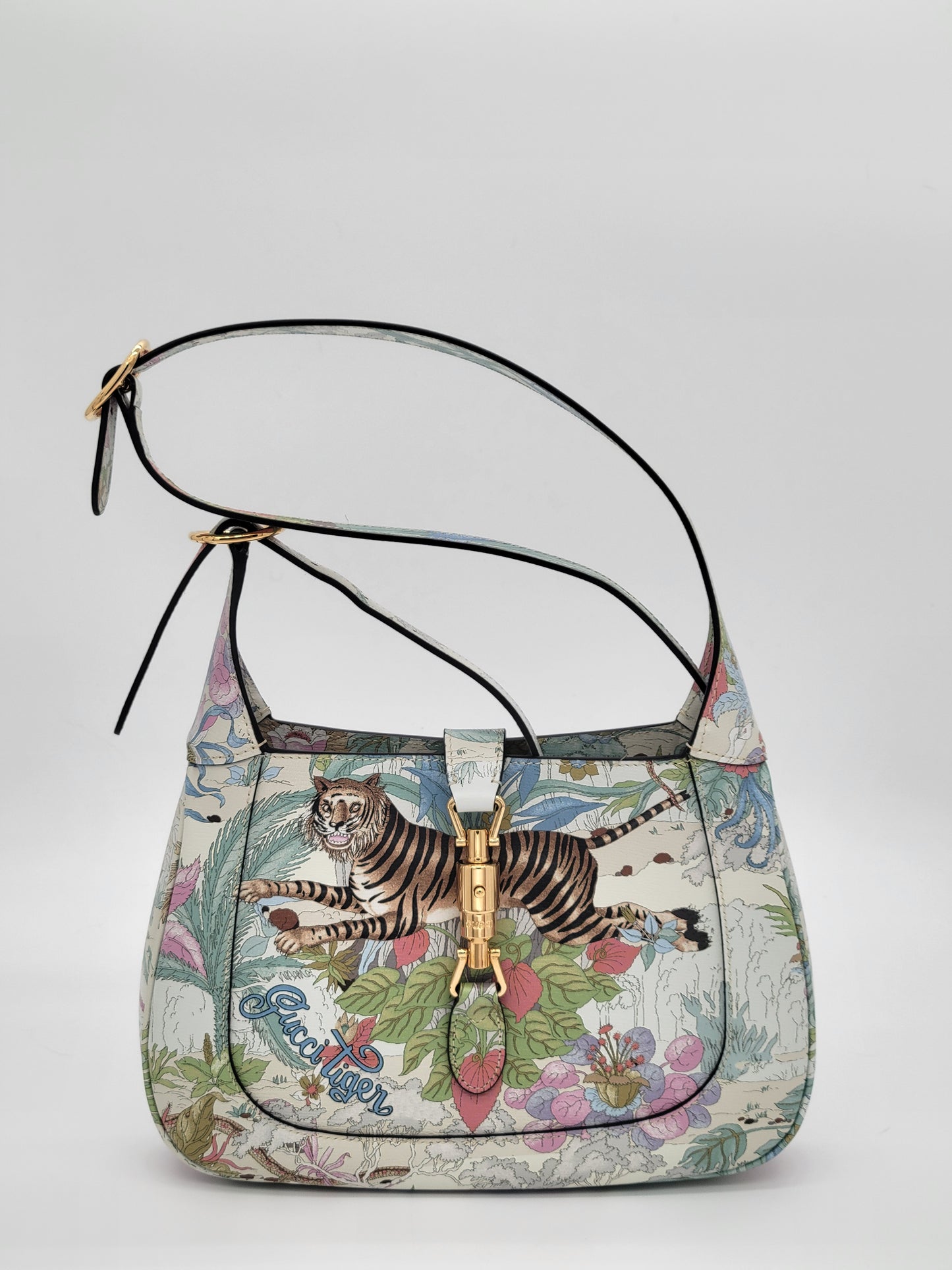 Gucci Tiger Savannah Jackie 1961 Small Hobo · Chalky White Multicolor
