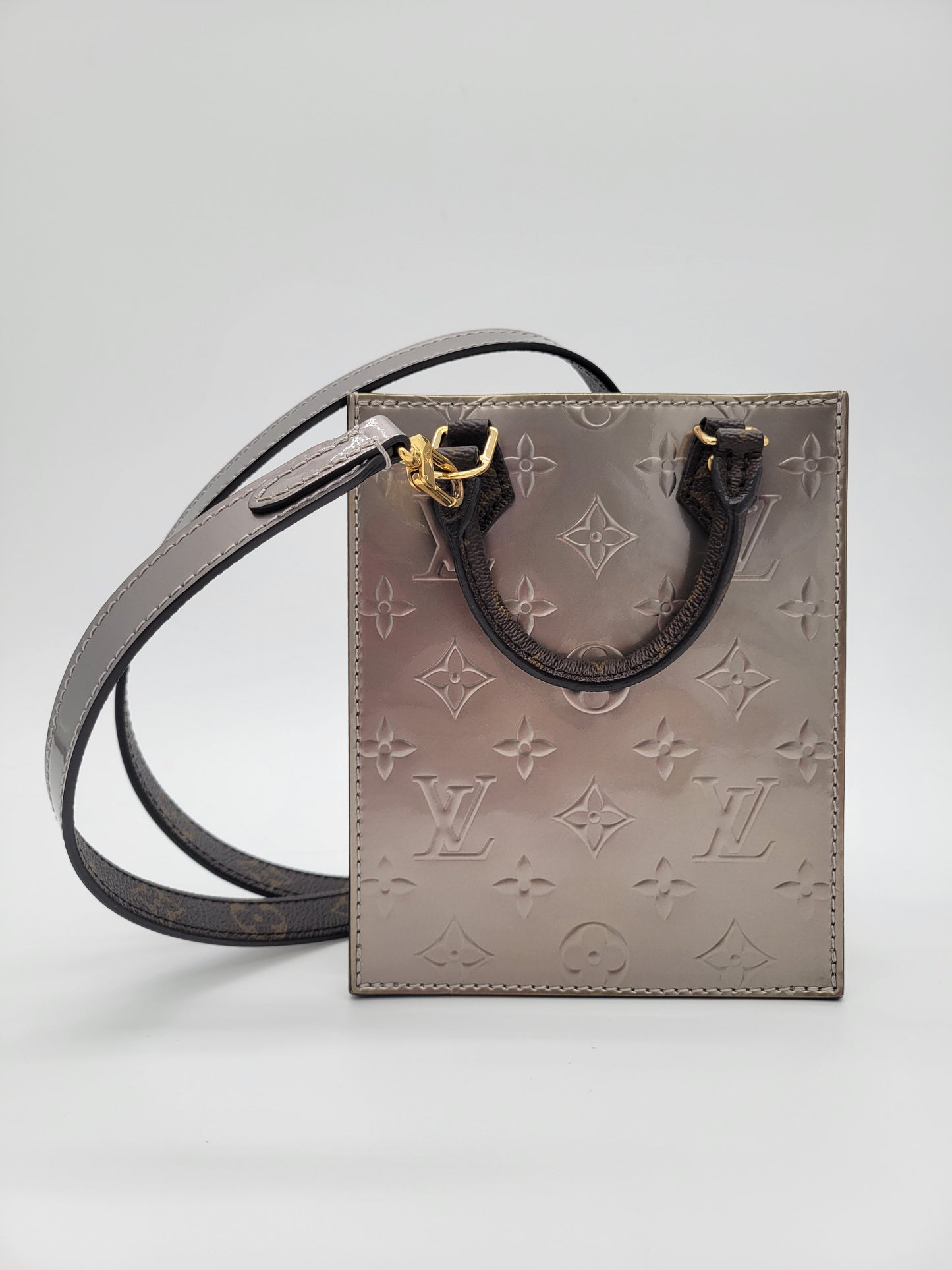 Louis Vuitton Petit Sac Plat — Monogram Vernis | Metallic | GHW