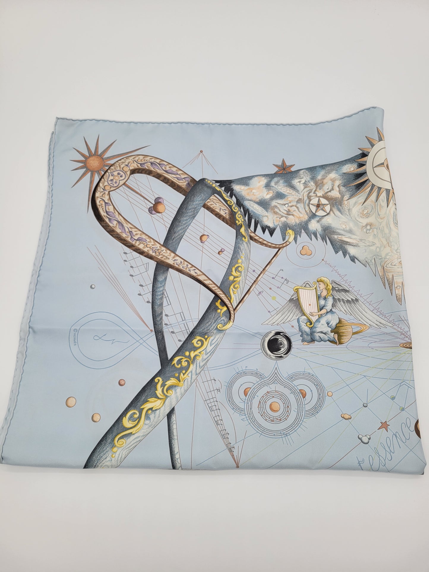 Hermès Carré 90 — "Quintessence" | Zoé Pauwels | Light Blue | 2010