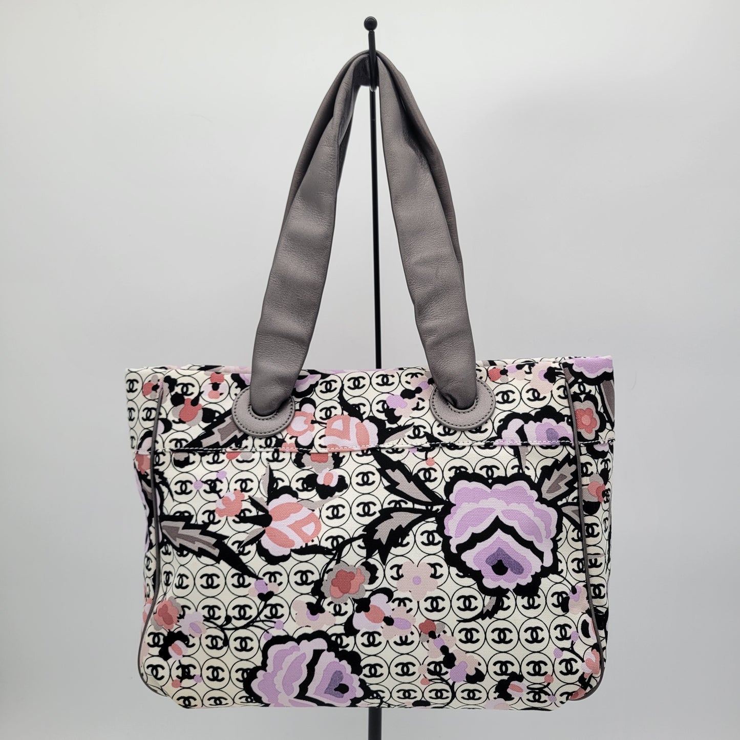 Vintage Chanel Series 9 Floral CC Monogram Canvas Tote